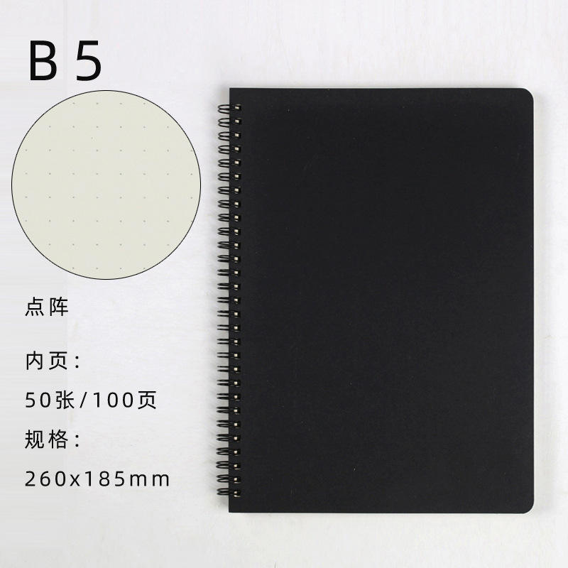 B5 dot matrix black card book