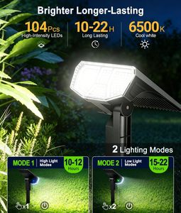 Projecteurs solaires d'extérieur IP65 étanches, allumage/extinction automatique, lumière blanche froide, lampes solaires pour la maison, la cour, le jardin, la <span class=keywords><strong>piscine</strong></span> - Product Image 2