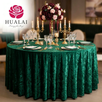 Nappe en velours vert et or HuaLai sur mesure pour buffet et banquet, protection de table antidérapante et durable, OEM bienvenu