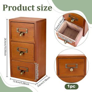 A Three-Tier Wooden <b>Vintage</b> Storage <b>Box</b> Modern yet Easy Style with Metal Handles Wooden Jewellery <b>Box</b> Luxury - Product Image 4