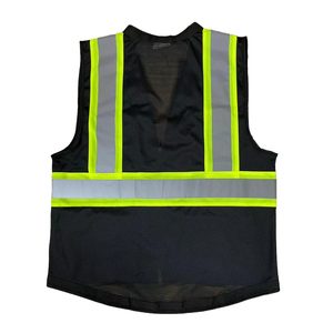 Áo phản quang an toàn màu đen, có thể tùy chỉnh, áo bảo hộ lao động xây dựng, lớp 3, nhẹ, áo lưới nhiều túi dành cho người khảo sát - Product Image 4