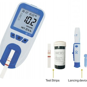 Analyseur d'hémoglobine portable de haute précision HB-101 de classe II, analyseur d'hémoglobine <span class=keywords><strong>HBA1C</strong></span> pour le diabète, analyseur d'hématologie automatique - Product Image 1