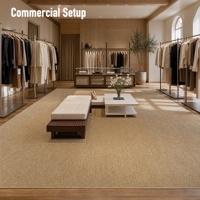 Tapis en sisal naturel doré clair pour boutique de vêtements, zone de réception centrale, espace d'exposition, magasin de détail, décoration de sol commercial