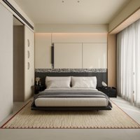 Design d'intérieur de villa de luxe Japandi avec bois naturel, design résidentiel moderne et organique pour propriétaires haut de gamme