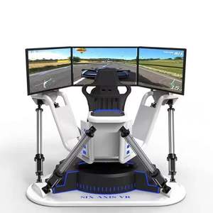 منصة محاكاة سباق السيارات بتقنية الواقع الافتراضي الديناميكي سداسية المحاور مع شاشات ثلاثية، معدات ألعاب سباق السيارات الأكثر مبيعًا للاستخدام الداخلي - Product Image 1