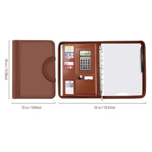 Zipper Office Presentation Gift Document File Folder PU Leather Business A4 Portfolio - Product Image 2