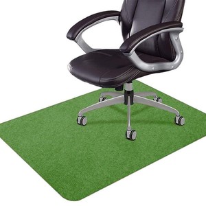 Office Chair <b>Mat</b> Rectangle Solid Color Light Gray Polyester Fiber Home Use Anti <b>Slip</b> Floor Protector - Product Image 4