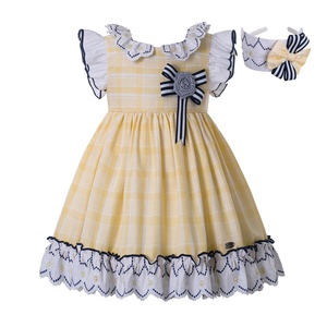 PETTIGIRL niños vestido de verano sin mangas vestido amarillo Niños Niñas Ropa con desgaste de la cabeza - Product Image 2