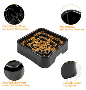 Mangkuk Makanan Hewan Peliharaan Anti Tumbang Bentuk Bulat/Persegi untuk Anjing dan Kucing, Cocok untuk Anak Anjing dan Anjing Berukuran Sedang/Besar - Product Image 3