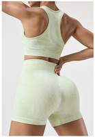 Dameskleding Print Damespakken Zachte Yogavest Heupliftende Fitness Shorts Athleisure Sportkleding Gymkleding Naadloze Yogasets
