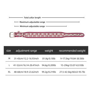 Collar de perro básico de alta calidad con hebilla de alfiler, Collar de cachorro bordado ajustable, Collar de cachorro de tela transpirable de diseñador a la moda - Product Image 6