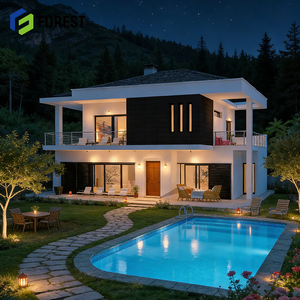 Casa Prefabricada Moderna de Acero Ligero, Villa de 2 o 3 Dormitorios, Certificación CE, Villa de Lujo Personalizada - Product Image 1