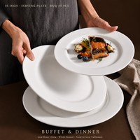 10 Zoll Neue Bone China Flache Teller Weiße Runde Servierteller für Buffet Abendessen Gastronomie Tischgeschirr