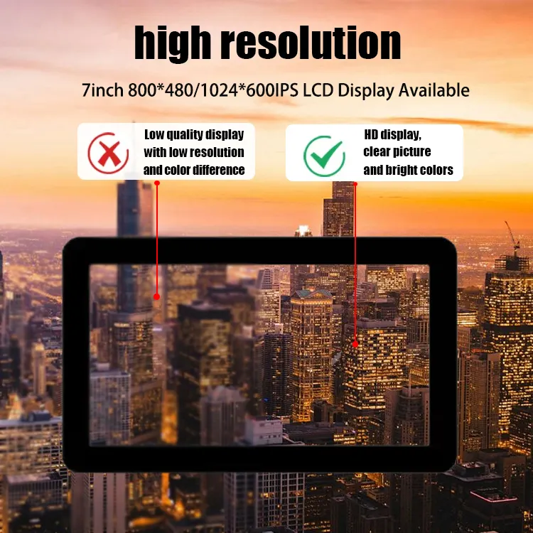 Ngoài trời độ sáng cao 1000 nits 800x480 50pin điện trở màn hình cảm ứng 7 inch TFT LCD module LCD Panel LCD hiển thị