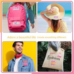 Parche Termoadhesivo Bordado en Rosa y Negro con Texto en Inglés 'Always Happy' y Palabras Inspiradoras 'Love Never Fails' para Ropa - Product Image 3