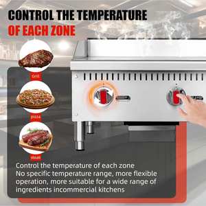 Hot Seller 24\" Commercial Gas <b>Griddle</b> 60,000 BTU <b>Flat</b> <b>Top</b> Natural Gas (NG) & Propane Countertop Kitchen Equipment - Product Image 4