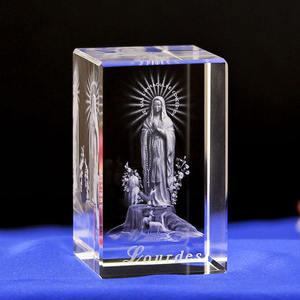 Cristal personnalisé de la Vierge <span class=keywords><strong>Marie</strong></span> de Lourdes gravé au laser 3D, cadeaux sacrés - Product Image 4