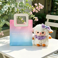 Sac fourre-tout portable de luxe rose dégradé finition mate, réutilisable, pour cadeaux de fête, bonbons, biscuits, emballage cadeau, sac en plastique vide, vente en gros