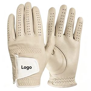 Gants de golf pour hommes en cuir de mouton Cabretta avec logo personnalisé, respirants, antidérapants, perforés, à doigts complets, vente en gros OEM - Product Image 3