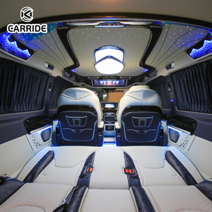 Minivan VIP Carride, intérieur personnalisé, sièges en cuir Nappa <span class=keywords><strong>cognac</strong></span>, plafond Galaxy, éclairage d'ambiance LED, sièges inclinables motorisés, rideaux d'intimité - Product Image 1