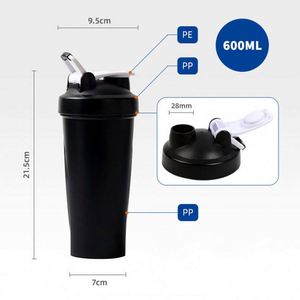 ขวดเชคโปรตีนสำหรับออกกำลังกาย ขนาด 600 มล. สีขาว ปลอดสาร BPA เป็นมิตรกับสิ่งแวดล้อม พร้อมหลอดดูดและฝาปิด  รับทำตามแบบที่ต้องการ เหมาะสำหรับเป็นของขวัญส่งเสริมการขาย - Product Image 4