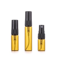 Flacon vaporisateur de parfum vide rechargeable en verre ambré, mini 2ml 3ml 5ml 10ml, avec pulvérisateur fin noir, sans BPA