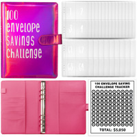 Classeur A5 brillant 100 jour argent défi 100 enveloppe défi cartes à gratter 100 enveloppe économies défi journal cahier