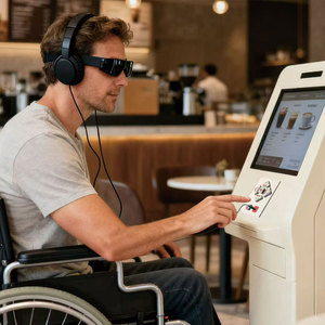 Clavier <span class=keywords><strong>de</strong></span> navigation audio conforme ADA DDA, clavier en acier inoxydable avec prise casque pour ATM et kiosque AKB20 - Product Image 6