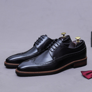 Zapatos Formales y de Negocios para Hombre de Piel de Vacuno de Primera Calidad, Estilo Otoñal, Zapatos de Vestir para Boda, Aumentan la Estatura, Impermeables y Transpirables - Product Image 2