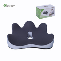 Coussin de siège ergonomique en mousse à mémoire de forme personnalisé en usine, creux, pour soulager la douleur du coccyx, orthopédique, respirant, avec housse amovible