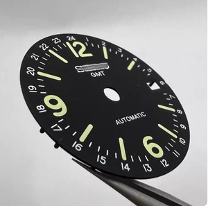 Nouvelles pièces de modification de montre, cadran vintage 28,5 mm, vert luminescent, style GMT pour mouvement NH34 - Product Image 2