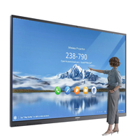 Tableau interactif intelligent 4K UHD, tactile IR 20 points, utilisation éducative, Android Windows OS, caméra 48MP, cadre métallique, interactif