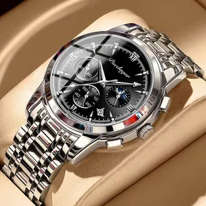 POEDAGAR Original Luxo Mens Quartz Watch Esporte Cronógrafo Inoxidável Impermeável Luminous Business Relógios De Pulso Para Homens Relógios