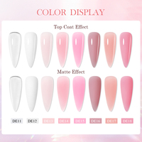 MTSSII 20ml Gel UV Polygel pour Ongles, Gel de Construction Rapide Effet Cristal, Gel Poly Extension Rose Transparent
