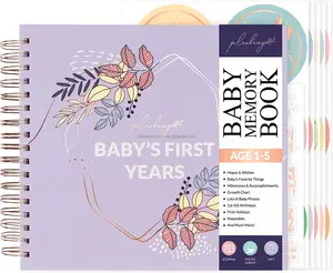 婴儿第一年书与纪念品口袋婴儿记忆日记男孩和女孩婴儿相册