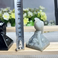 New Product 7-8cm Crow Bird Crystal Crafts Obsidian/Yooperlite/Labradorite Pyramid Raven Statues Reiki Healing Home Decor