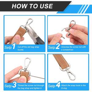 MECCANIXITY Pcs Swivel Clasp <b>Hooks</b> Detachable <b>Snap</b> <b>Hooks</b> Swivel Lobster Claw Clasps With D Rings And Screwdriver For Bag Strap P - Product Image 5
