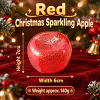 Jouet Squishy Pomme de Noël à Presser, Balle Anti-Stress Sensorielle avec Paillettes Flocons de Neige Confettis, Cadeau pour Enfants et Adultes