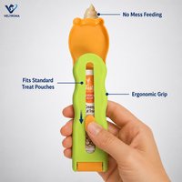 Distributeur de pâte pour friandises pour chats VELTRONA, type coulissant, avec cuillère, qualité alimentaire, réutilisable, facile à nettoyer, vente en gros