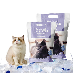 Qualità all'ingrosso 1.6L 3.8L prodotti per animali domestici per gatti a bassa polvere riutilizzabili in Silicone lavanda cristallo lettiera per gatti - Product Image 3