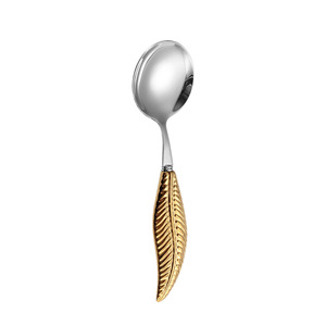304 Stainless Steel Feather Handle <b>Knife</b> Fork Spoon Set Modern Western Tableware Reusable Hotel Cutlery - Product Image 4