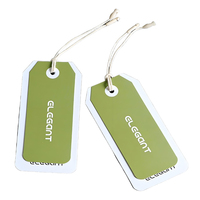 Etiquetas de Papel con Recubrimiento Suave al Tacto, con Orificio para Colgar en la Puerta, Impresión a un Solo Color, para Tiendas de Ropa, Venta al Por Mayor
