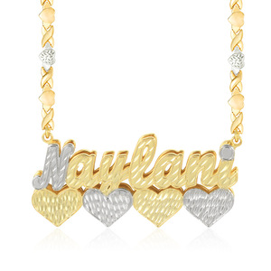 Collana personalizzata di moda con <span class=keywords><strong>doppio</strong></span> <span class=keywords><strong>nome</strong></span> 3D <span class=keywords><strong>per</strong></span> donne ragazze personalizzato 18K placcato <span class=keywords><strong>doppio</strong></span> strato in acciaio inox gioielli regalo - Product Image 6
