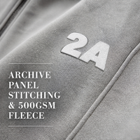 Ensemble de survêtement épais 500 g/m² coupe oversize avec logo personnalisé, sweat à capuche zippé coupe carrée en molleton et pantalon de jogging ample, style streetwear, fabricant