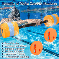 ZONWINXIN barre de natation avec disques d'exercice de l'eau haltère de natation mousse EVA équipement d'exercice aquatique aide à la natation pour adultes