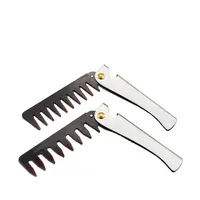 Folding Comb Hot Sale Hairdressing Styling Beard Stainless Steel Folding Comb For Men Anti Static Mustache Comb