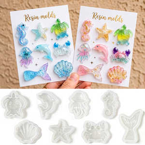 Oceaandieren hanger siliconen mal DIY hars kwallen zeemeermin sleutelhanger sieraden mal - Product Image 1