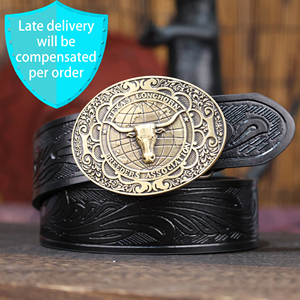 Ceinture pour homme personnalisée, style western punk vintage, ceinture de créateur avec boucle en alliage, production OEM en petite série, décontractée - Product Image 1