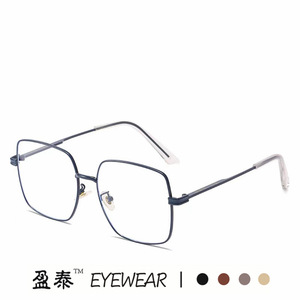 กรอบแว่นตาโลหะทรงเหลี่ยมทันสมัย ป้องกันแสงสีฟ้า เลนส์ PC แบบเต็มกรอบ สำหรับทุกเพศ ผลิตที่ไถโจว รุ่น 7414 - Product Image 5