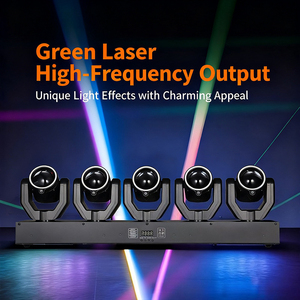 Barra Luminosa Laser a 5 Teste con Fascio Mobile per KTV, Feste, Palcoscenici, Matrimoni, Spettacoli, RGB DMX512 - Luci Laser a Testa Mobile - Product Image 4